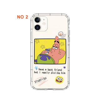 Casing Soft Case TPU Transparan Motif Kartun Spongebob Lucu untuk