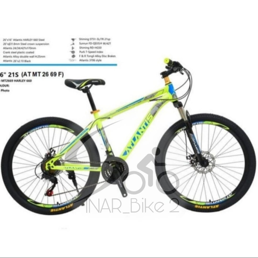 Sepeda Gunung MTB ATLANTIS 690 &amp; 730 &amp; 735 Ukuran 24&quot; 26&quot; 27.5&quot; Inch 21 Speed