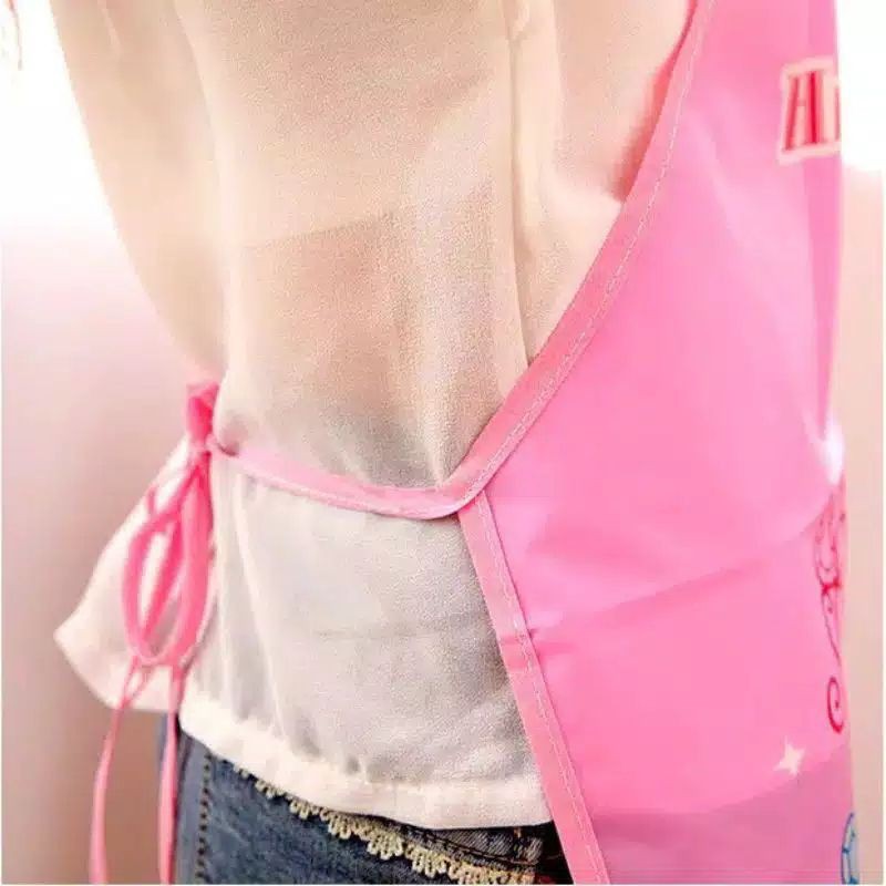 Apron Masak Transparant Dapur / Celemek Waterproof Karakter Kartun Lucu