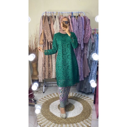 REAL PICT/SETELAN KEBAYA TUNIK BRUKAT MODERN/KEBAYA BRUKAT PESTA/KEBAYA LAMARAN//KEBAYA WISUDA