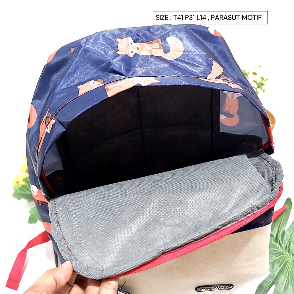 COD Sis TAS Ransel WANITA PARASUT ANTI AIR DENGAN MOTIF kotak /BAG Lokal/ TAS MURAH Simpel elegan Semarang