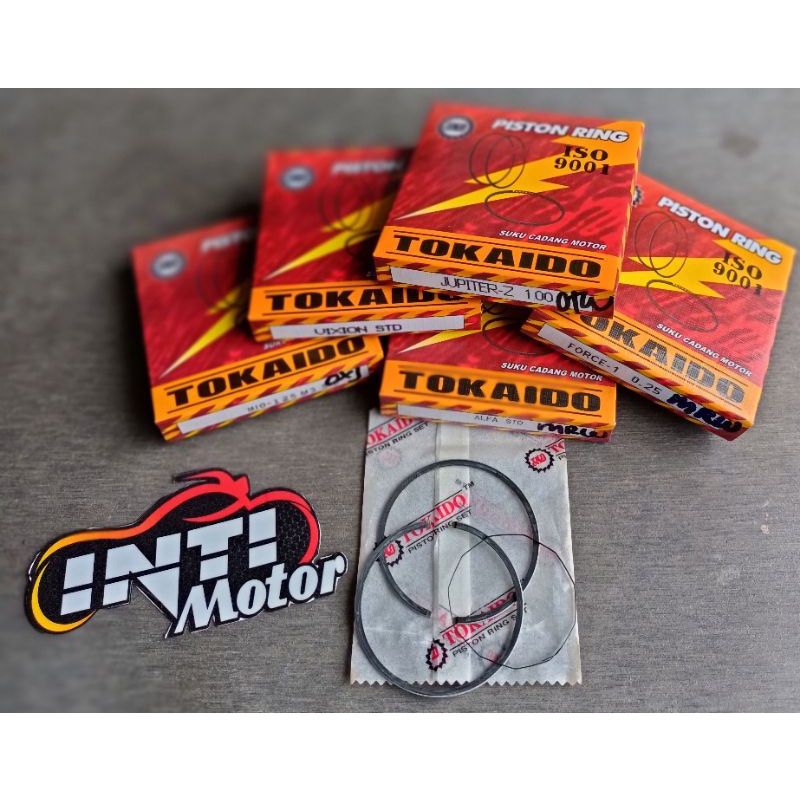 Ring Piston Seker Motor Semua Size Standard 25 50 75 100 Grand Vario Beat Karisma Supra 125 Blade Jup ZR Shogun Fiz os size Std merk Tokaido OVERSIZE UKURAN LENGKAP Ring Peston all jenis Motorcycle KIT SET LENGKAP LINGKARAN CINCIN-5