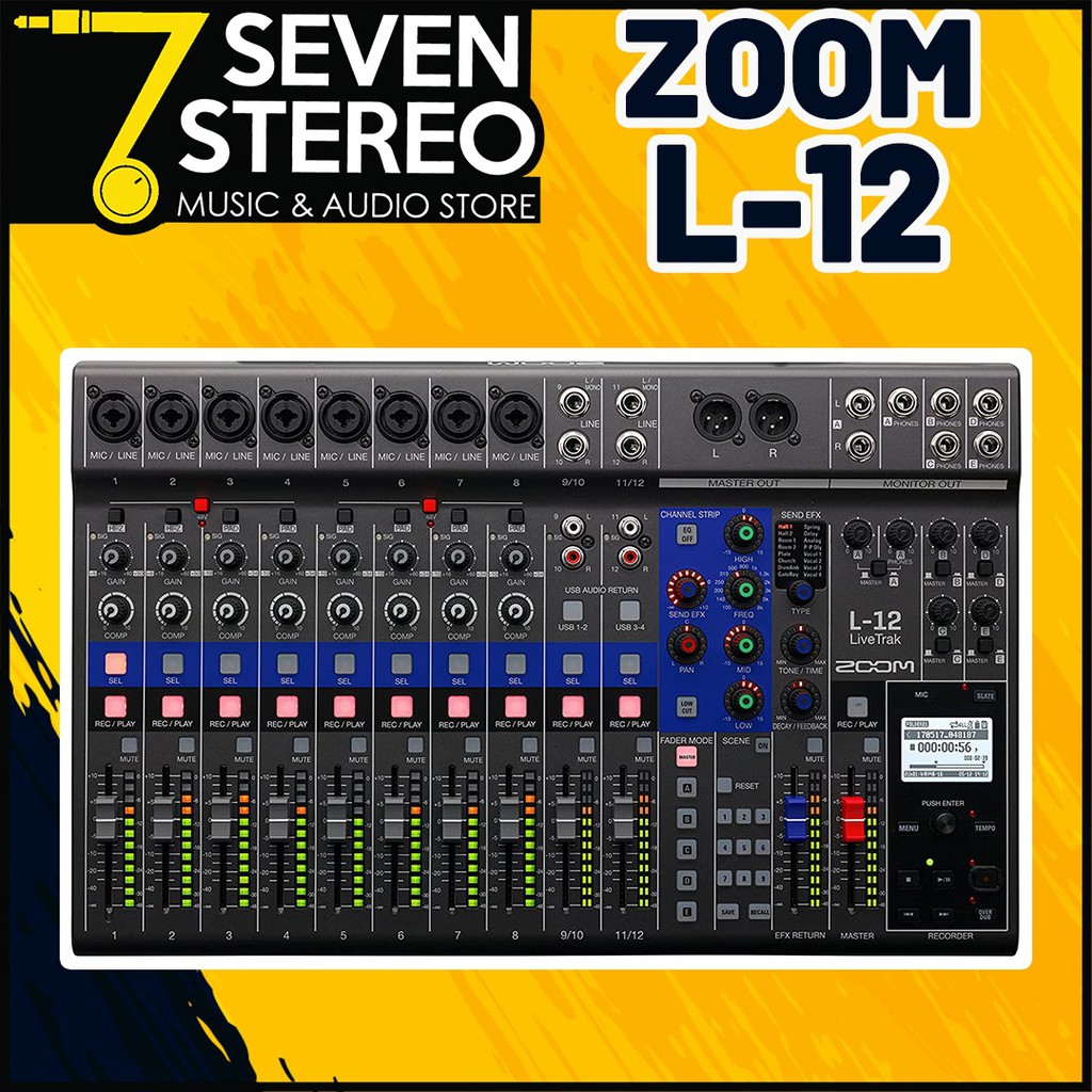 Zoom LiveTrak L-12 L12 Digital Mixer For Recording | Multitrack Recording Mixer