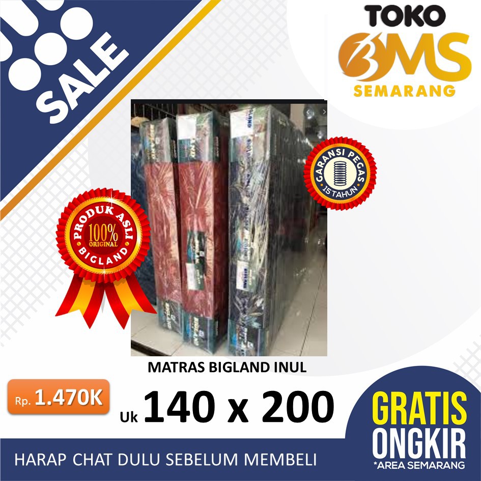 PROMO Matras Springbed Bigland Inul ukuran 140x200 Toko Bms Murah