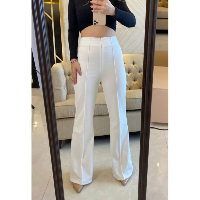 Celana Wanita Cutbray Bahan Scuba Tebal Melar Nyaman Dipakai Celana Kerja Panjang Basic Work pants C