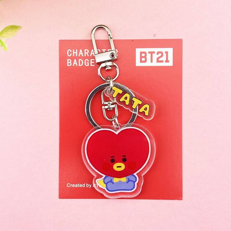 Gantungan Kunci Hias Kartun Lucu KPOP BTS Acrylic Keyring CHIMMY COOKY KOYA MANG RJ SHOOKY TATA