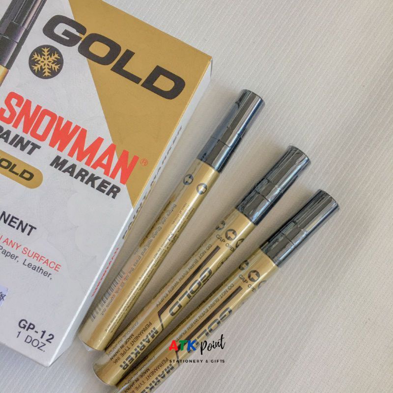 

ATK-POINT | SNOWMAN paint marker GP-12 / EFGP/FGP Spidol permanent Gold /pcs