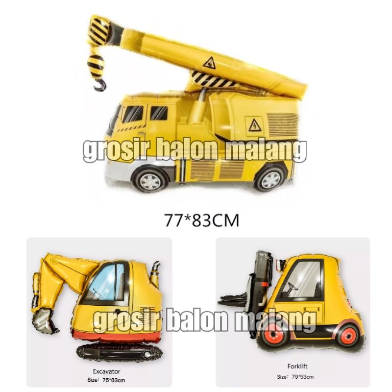 balon foil mobil derek garuk excavator forklift crane jumbo