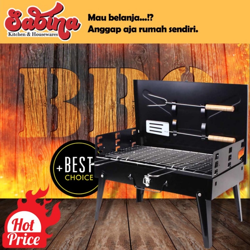 Meja BBQ Lipat Panggang Arang Portabel Outdoor Grill Stove Foldable