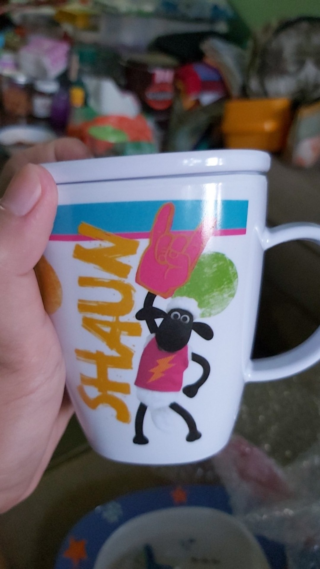 Onyx Cangkir Segi + Tutup / Square Mug + Cover Shaun The Sheep 340 Ml