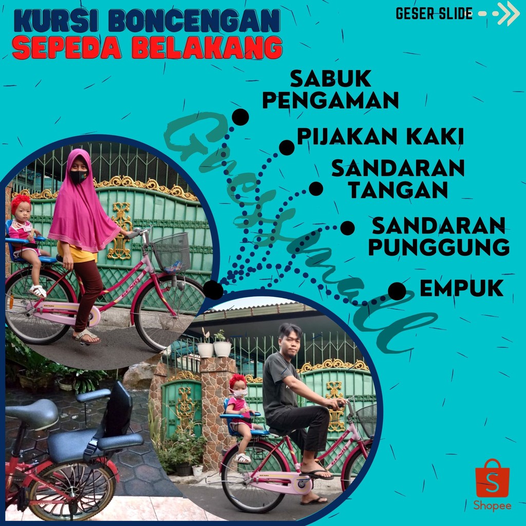 Boncengan Sepeda Belakang / Boncengan Anak Sepeda Ontel Dibelakang