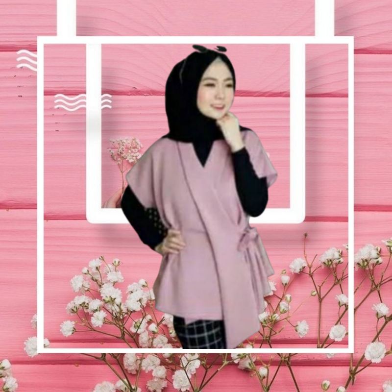 Atasan Blouse Wanita Dewasa Fit XL Bahan Moscrepe Terbaru 2023 Kekinian Murah Atasan Baju Outer Kia