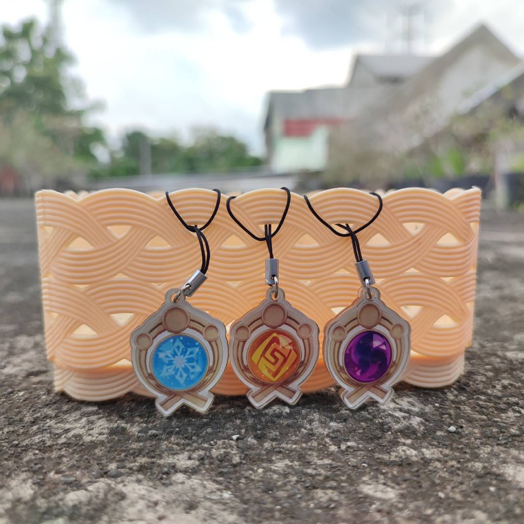 Strap Gantungan HP Game - Variasi Vision Genshin Impact