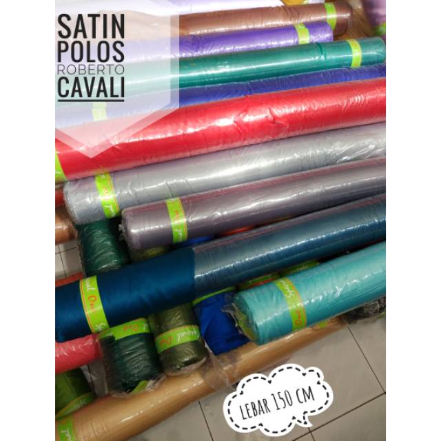 Bahan Kain Satin Roberto Cavalli / kain saten gamis furing halus lembut murah