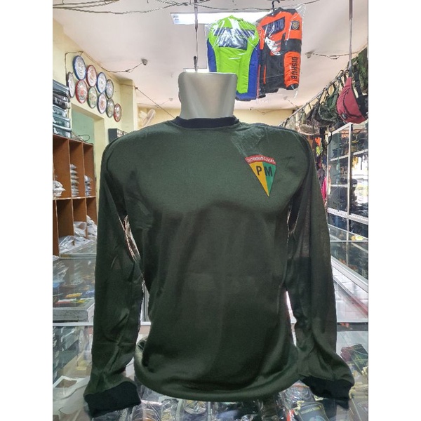 Kaos Bantalan Polisi Militer Hijau | Kaos penembak Polisi militer Kecil lengan panjang | Kaos POLISI
