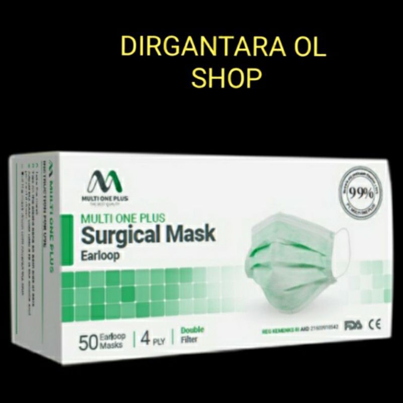 multi one plus surgical mask earloop dan headloop 4 ply