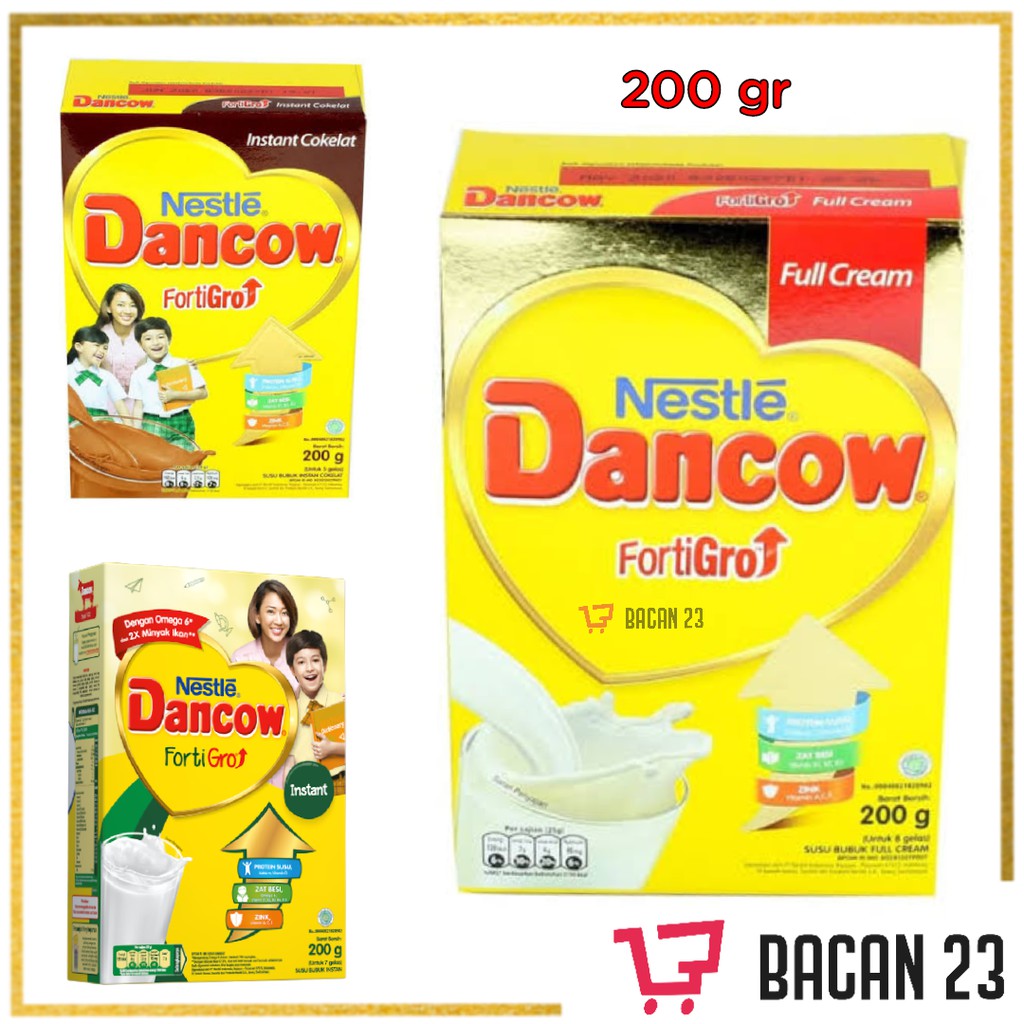 Dancow FortiGro Instant ( 195gr ) - ( Cokelat-Vanila-Full Cream ) / Susu Dancow / Bacan 23 - Bacan23