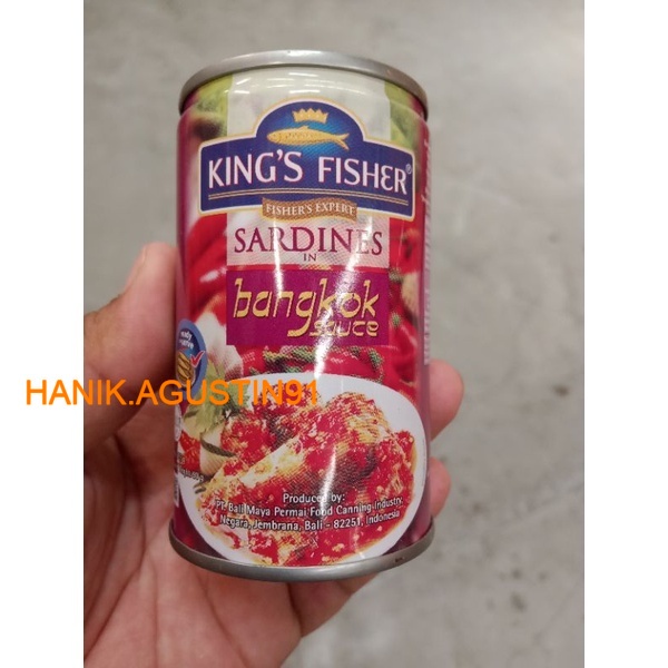 

King's Fisher Sarden mini rasa saus bangkok Makanan Kaleng 155 gr