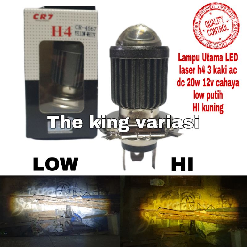 Bohlam H4 Led/Bohlam Led H4 Laser Hi/Low 20w Super Led/H4 Laser Supersonic Led Original/Lampu H4 LED