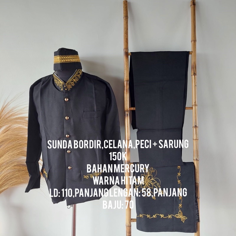 beskap sunda celana peci hitam