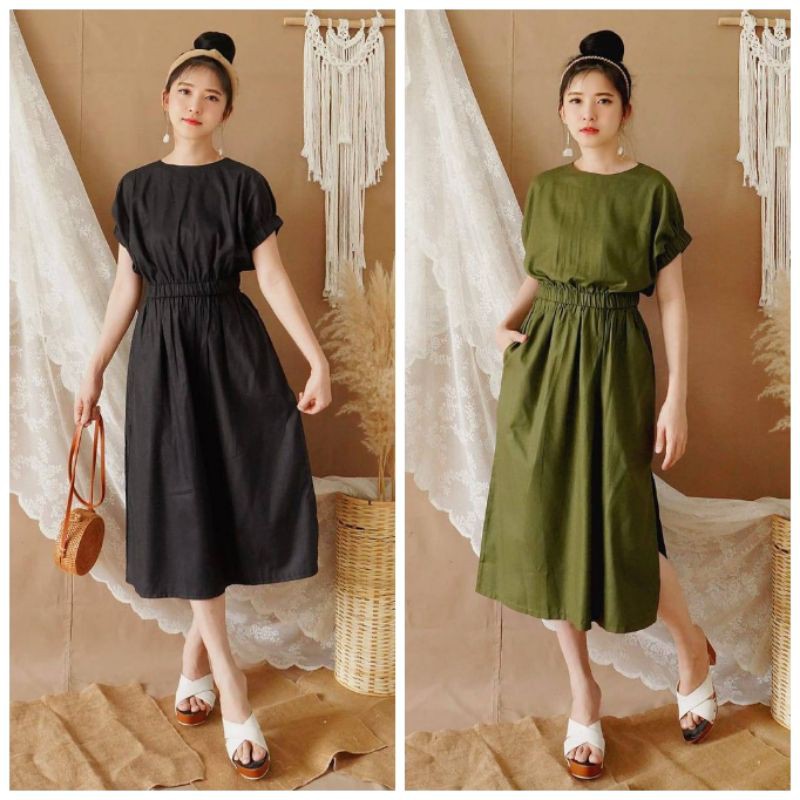 DRESS GIREN  SIZE  L~XXXL DREES JUMBO BIG ZIZE DRESS LENGAN PENDEK DRESS KONDANGAN