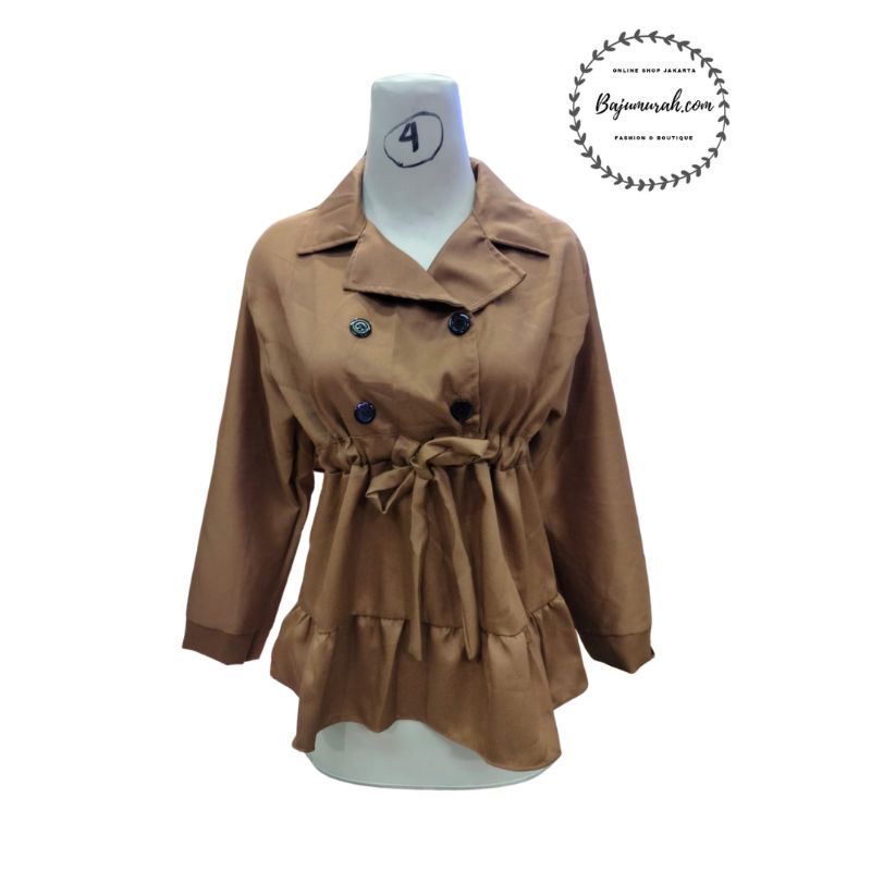 BM ~ Atasan Bangkok serut model Korean style moscrepe lengan panjang COD |Blouse wanita Korean style-1