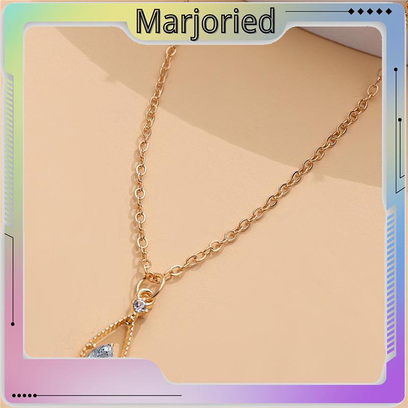 Fashion Indah Water Drop Zircon Kalung Wanita Sederhana Temperamen Rantai Klavikula-MJD
