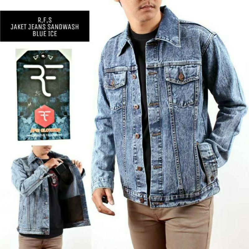 JAKET JEANS PRIA/JAKET LEVIS SANDWASH