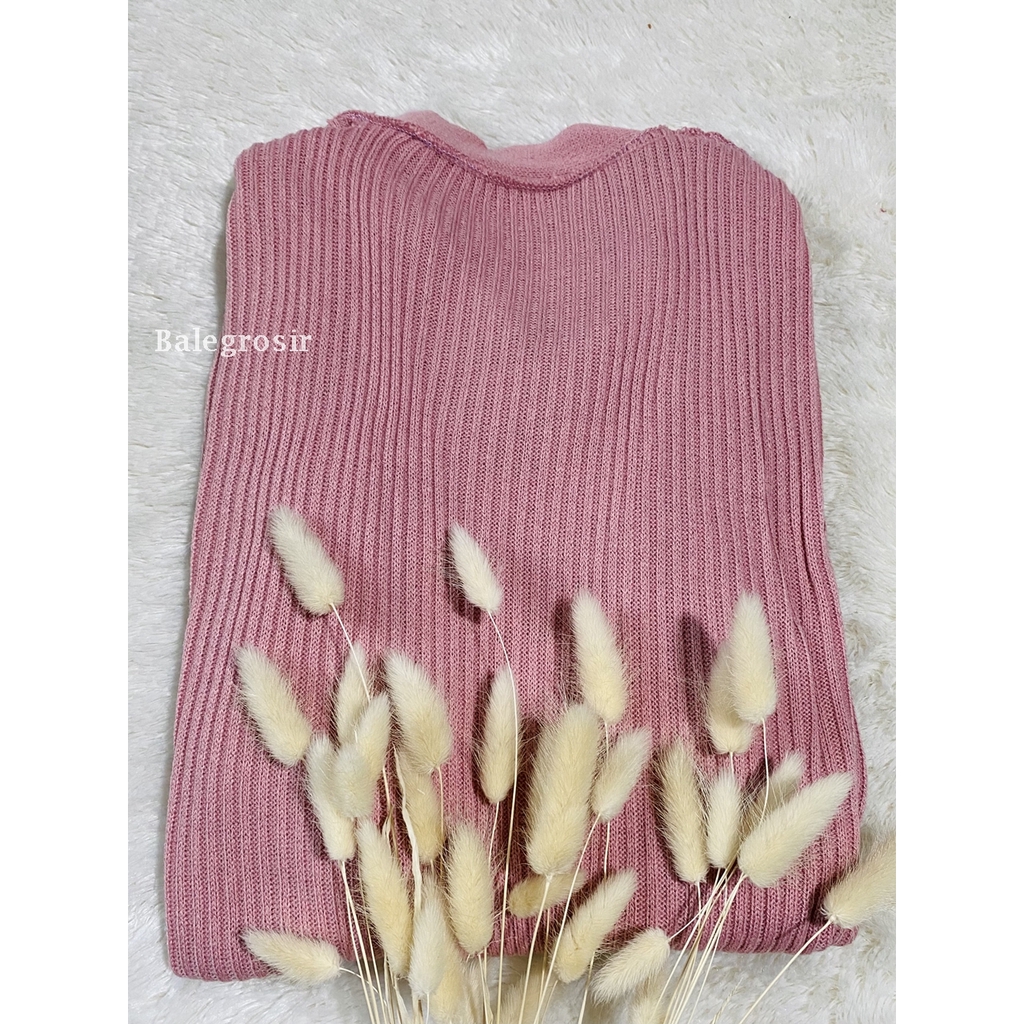 Cardigan Rajut Halus Long cardigan Belle oversize-Belle Dusty Pink