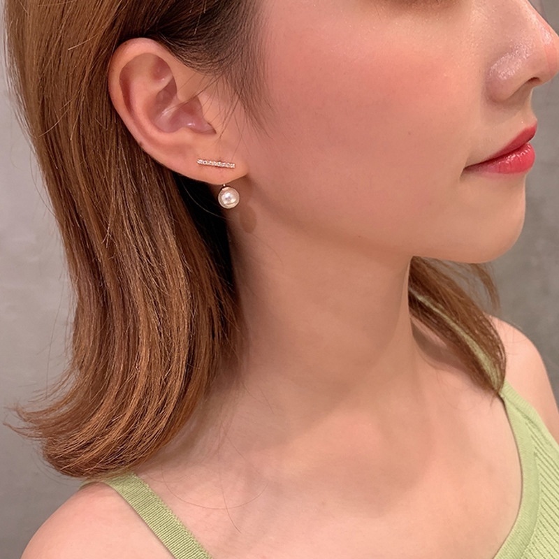 Anting Tusuk Sterling Silver 925 Hias Berlian Zircon Gaya Korea Sexy Adjustable Untuk Wanita