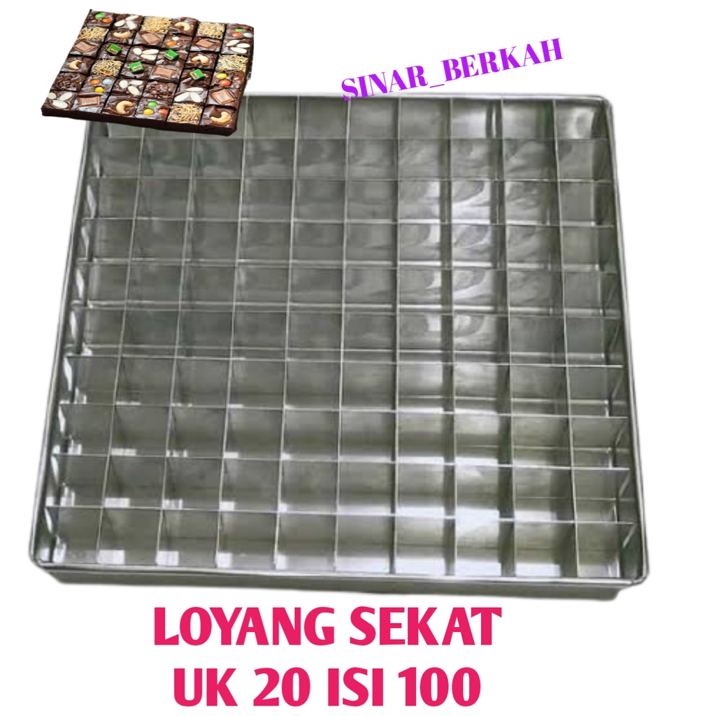 LOYANG SEKAT UK 22 ISI 100 SEKAT BAHAN ALUMUNIUM ANTI LENGKET