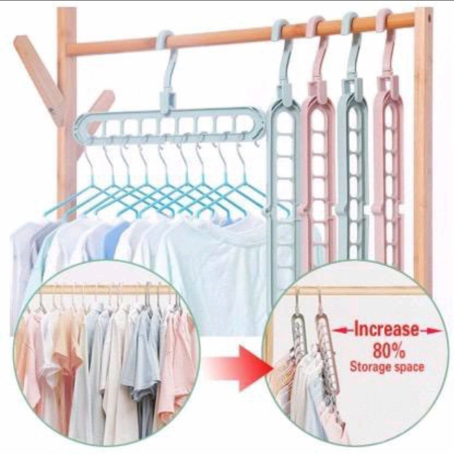 Gantungan Baju 9in1 Magic Hanger Gantungan Jemuran Baju Multifungsi-perlengkapan rumah tangga