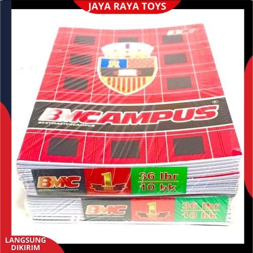 ( PROMO ) 1 PACK ISI 10 PCS BUKU TULIS BM CAMPUS 36 LEMBAR UKURAN BOXY