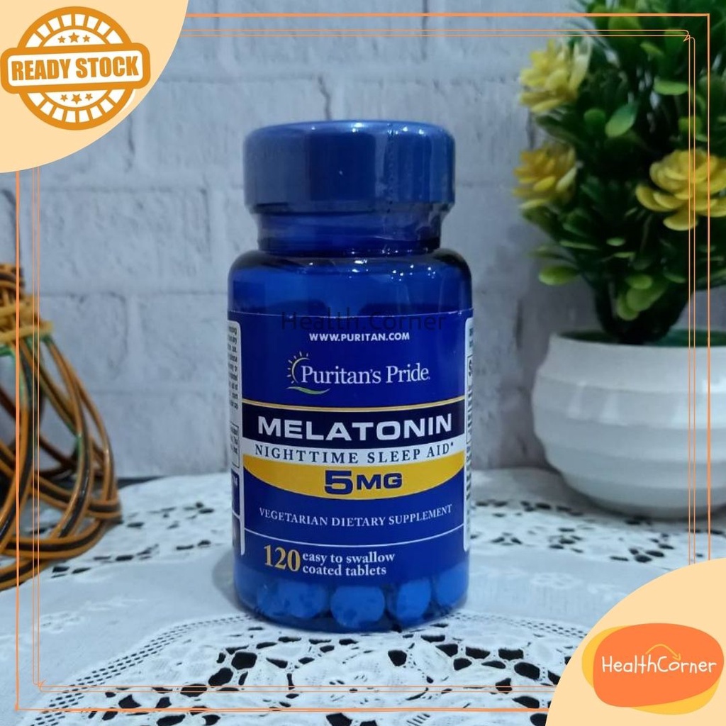Puritans Pride Melatonin Night Time Sleep Aid / Melatonin Obat Insomnia 3mg 5mg 120tabs ORIGINAL