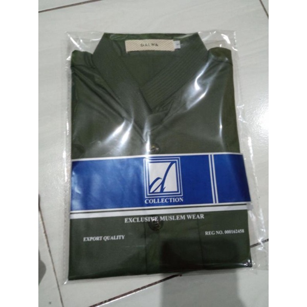 BAJU KOKO HAIBAH  DALWA  Lengan Panjang | Koko Dalwa Original | Ready XXL & XXXL-Hijau Army