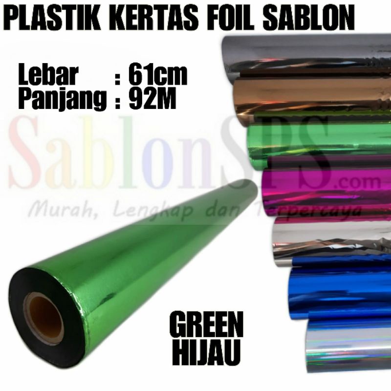 PLASTIK KERTAS FOIL TRANSFER SABLON HIJAU GREEN