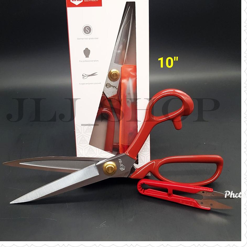 

gunting pin potong bahan kain tailor ukuran 10 (1104 merah) !