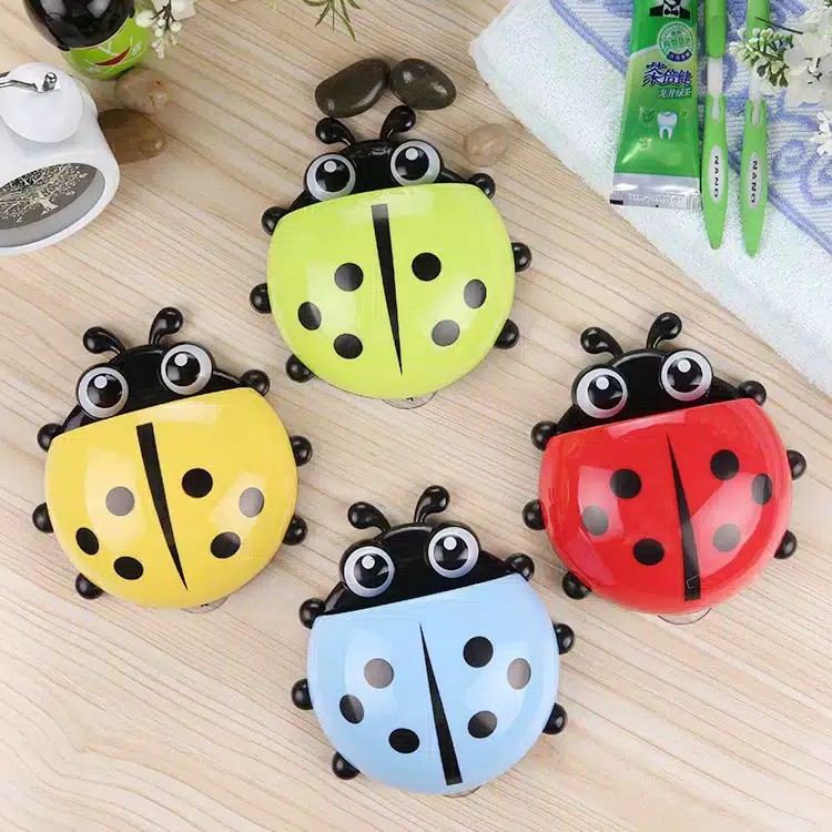 Tempat Sikat Gigi Kumbang / Lady Bug Tooth Brush Holder dengan KOP Karet