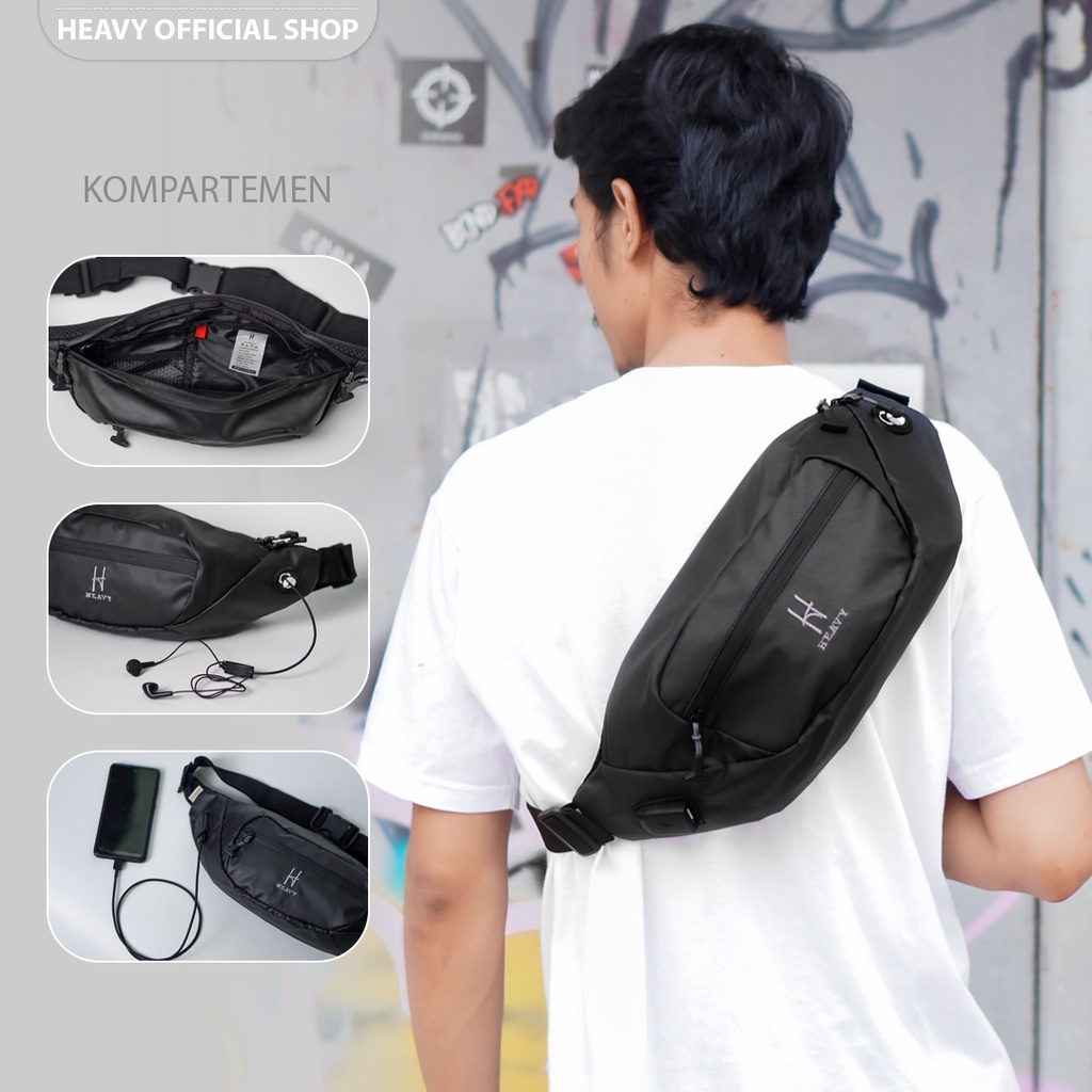 HEAVY WAISTBAG WATERPROOF | Tas Pria Casual | Tas Pinggang Obelix