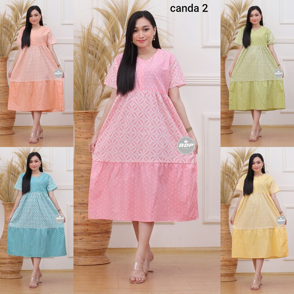 TERBARU | DRESS CANDA 2 | DRESS BUSUI RESLETING DEPAN BAHAN KATUN RAYON HALUS