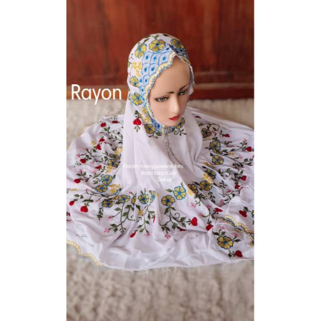 Mukena terusan rayon bordir
