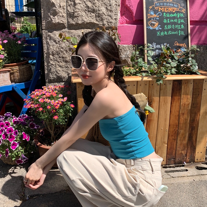 Hello Girl Kacamata Hitam Wanita Model Korea Retro Cekung Proteksi UV
