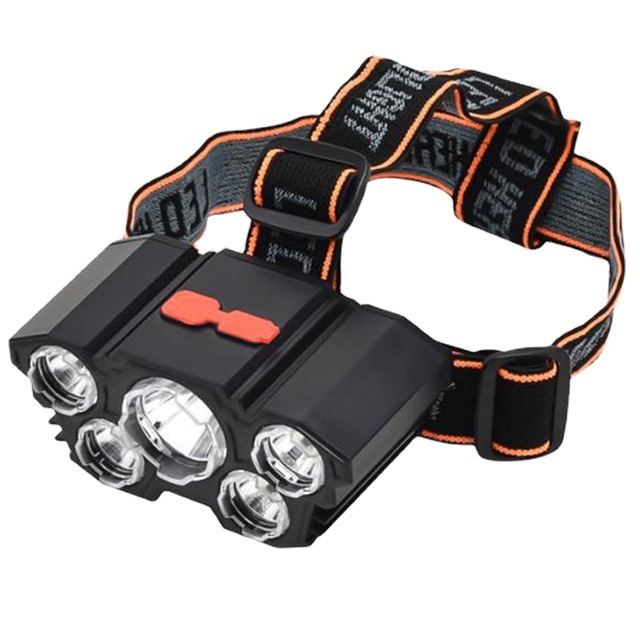 Senter Kepala 5 LED 50w Super Terang 4 Mode Waterproof  USB Rechargeable Mitsuyama MS-1924 L-T21 F-T21