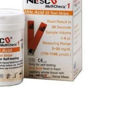 Nesco Strip Asam Urat / Uric Acid Nesco (25s) untuk melakukan pengecekan kadar asam urat Nesco Strip