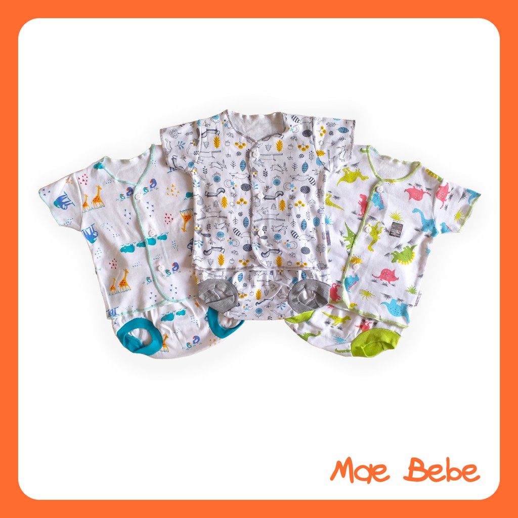 Little Q Baju Anak  Bayi Setelan Newborn Pendek  Kancing 