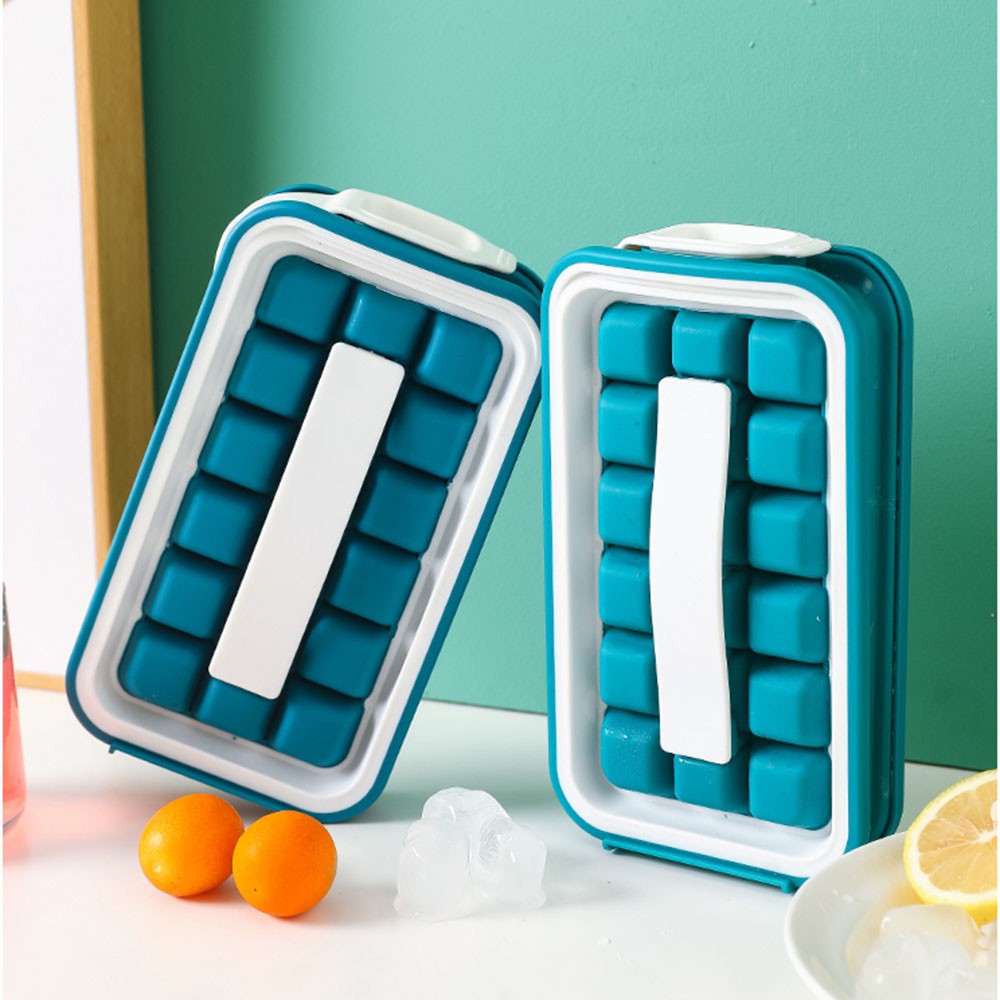 【COD Tangding】36 Ice Folding Ice Tray Home Made Curling Storage Box Ice Mold Food Grade Storage Box