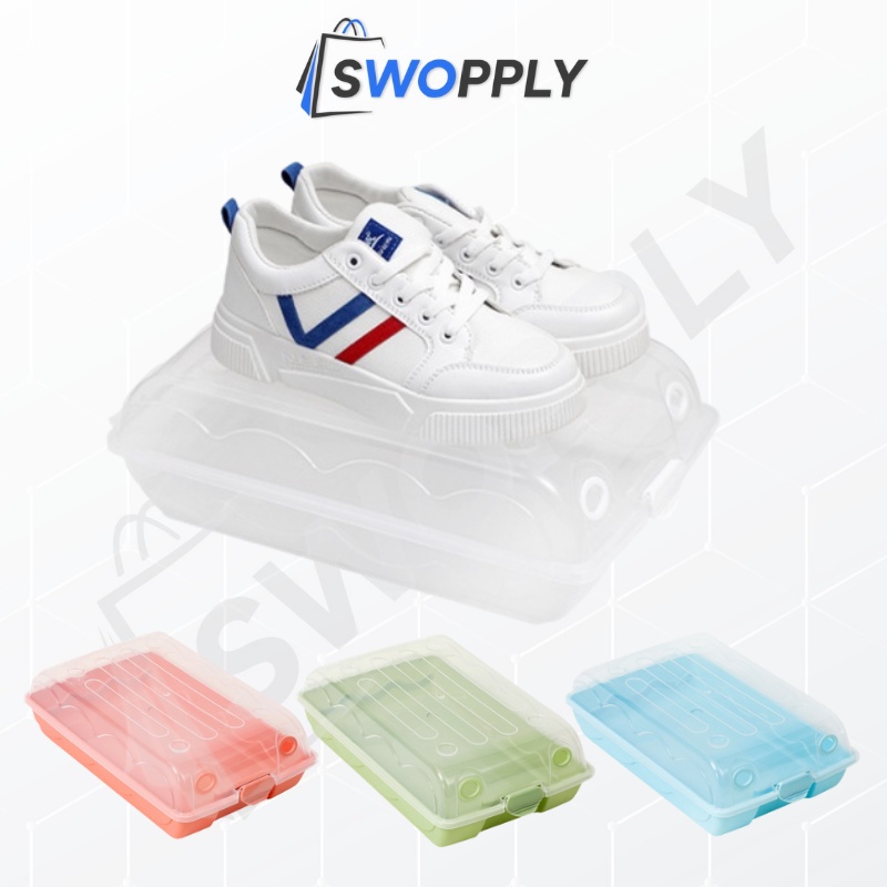 Swopply HL0199 Kotak Sepatu Plastik Transparan Penyimpanan Kotak Sepatu Shoes Storage Box