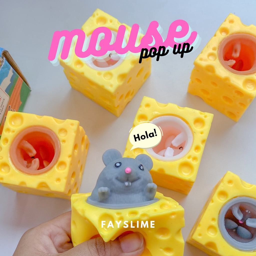 mainan Pop Up Squishy bentuk kelinci tikus