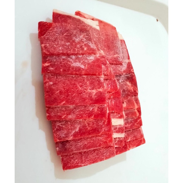 

NATUREFOOD DAGING YAKINIKU SHABU BEEF AUS TOPSIDE WAGYU MB9 premium