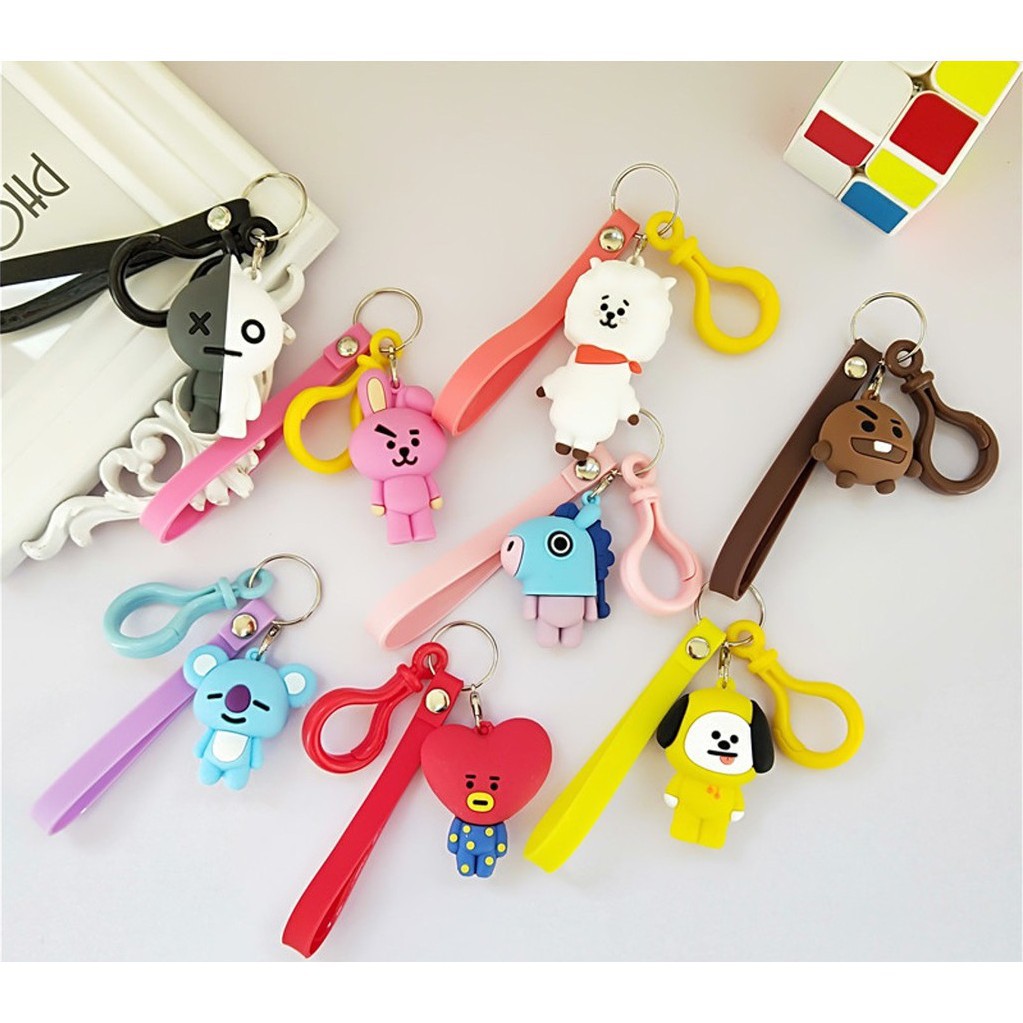 INFY - Gantungan Kunci Tas Boneka KPOP Keychain Motif BT21 Lucu Fashion Import A027 Murah COD